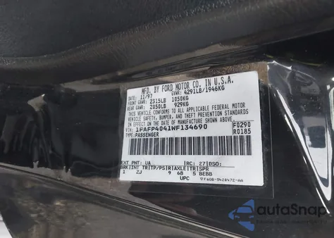 1998 Ford Mustang z USA, uszkodzony, nr VIN 1FAFP4041WF134690